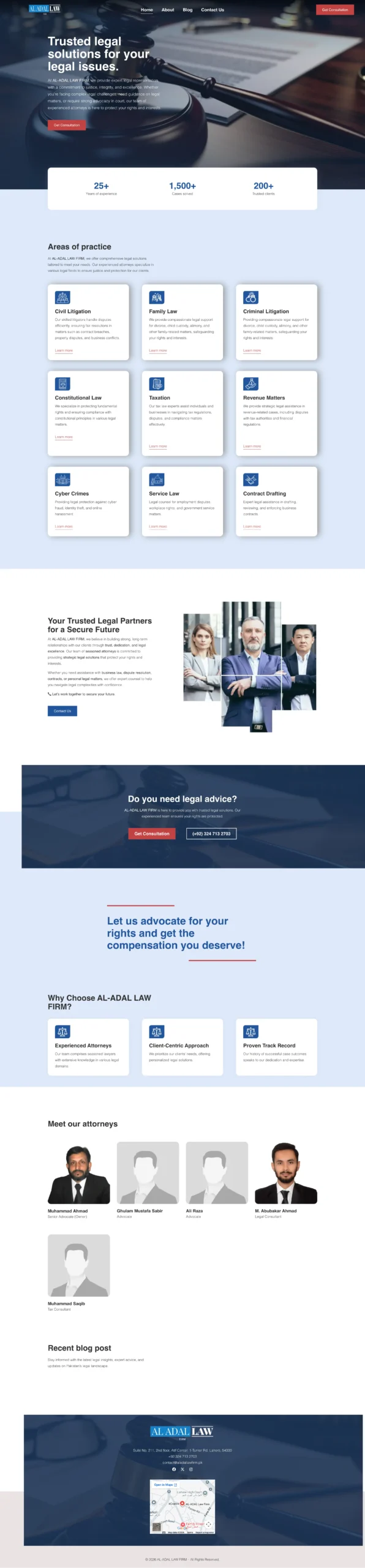 website landing page design