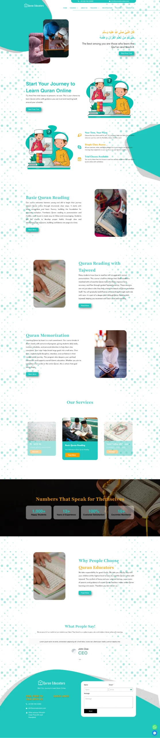 website landing page design